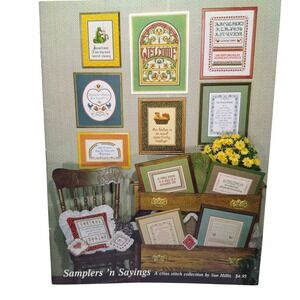 Sue‎ Hillis Samplers 'n Sayings Cross Stitch Pattern Booklet Vintage Charts